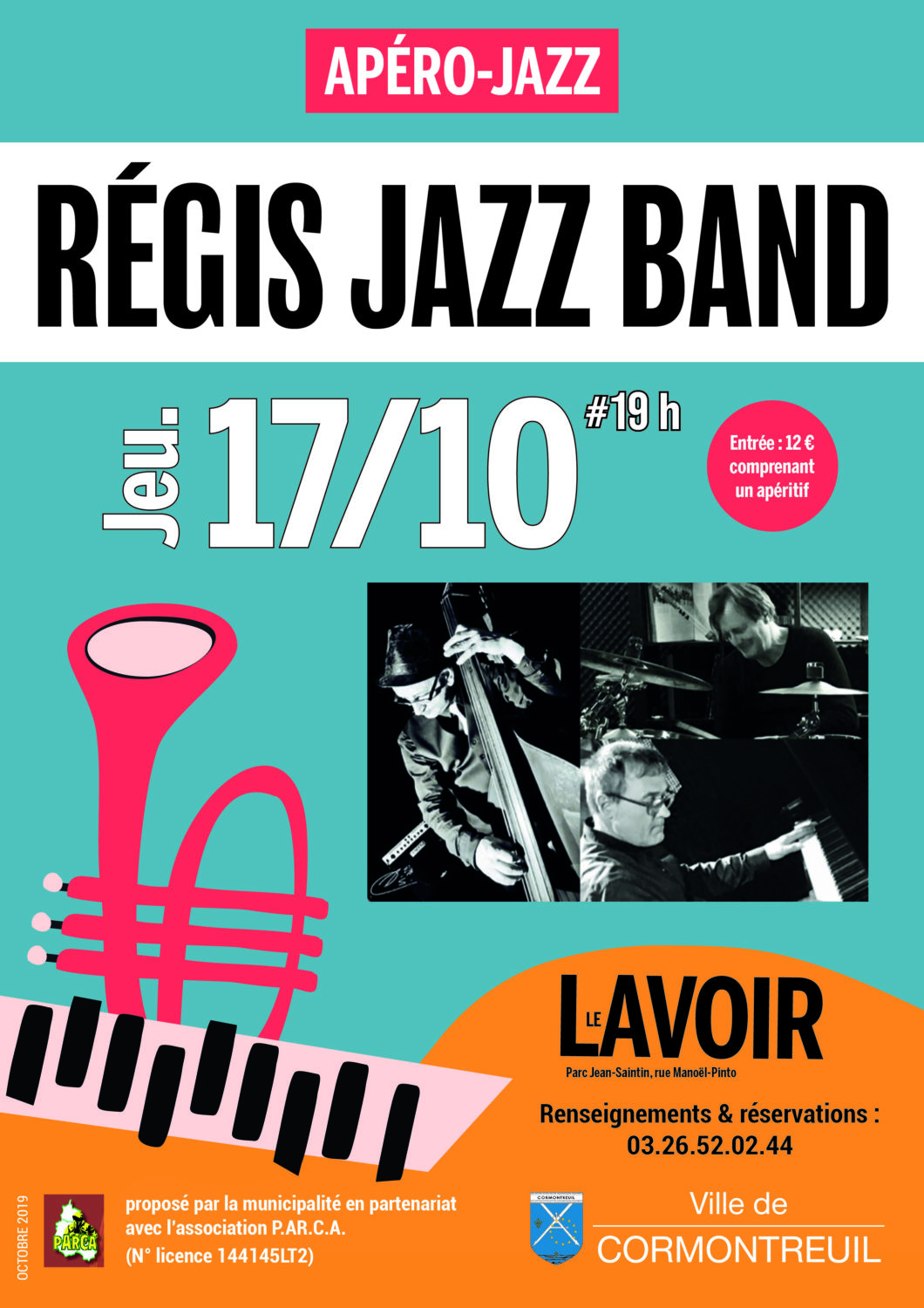 Cormontreuil apéro jazz Régis Jazz Band 17 octobre 2019 19h Le Lavoir