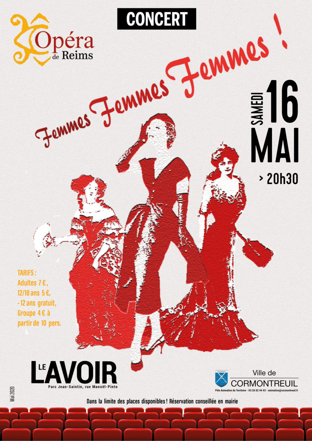 Cormontreuil affiche concert Femmes Femmes Femmes 16 mai 2020 20h30 Le Lavoir