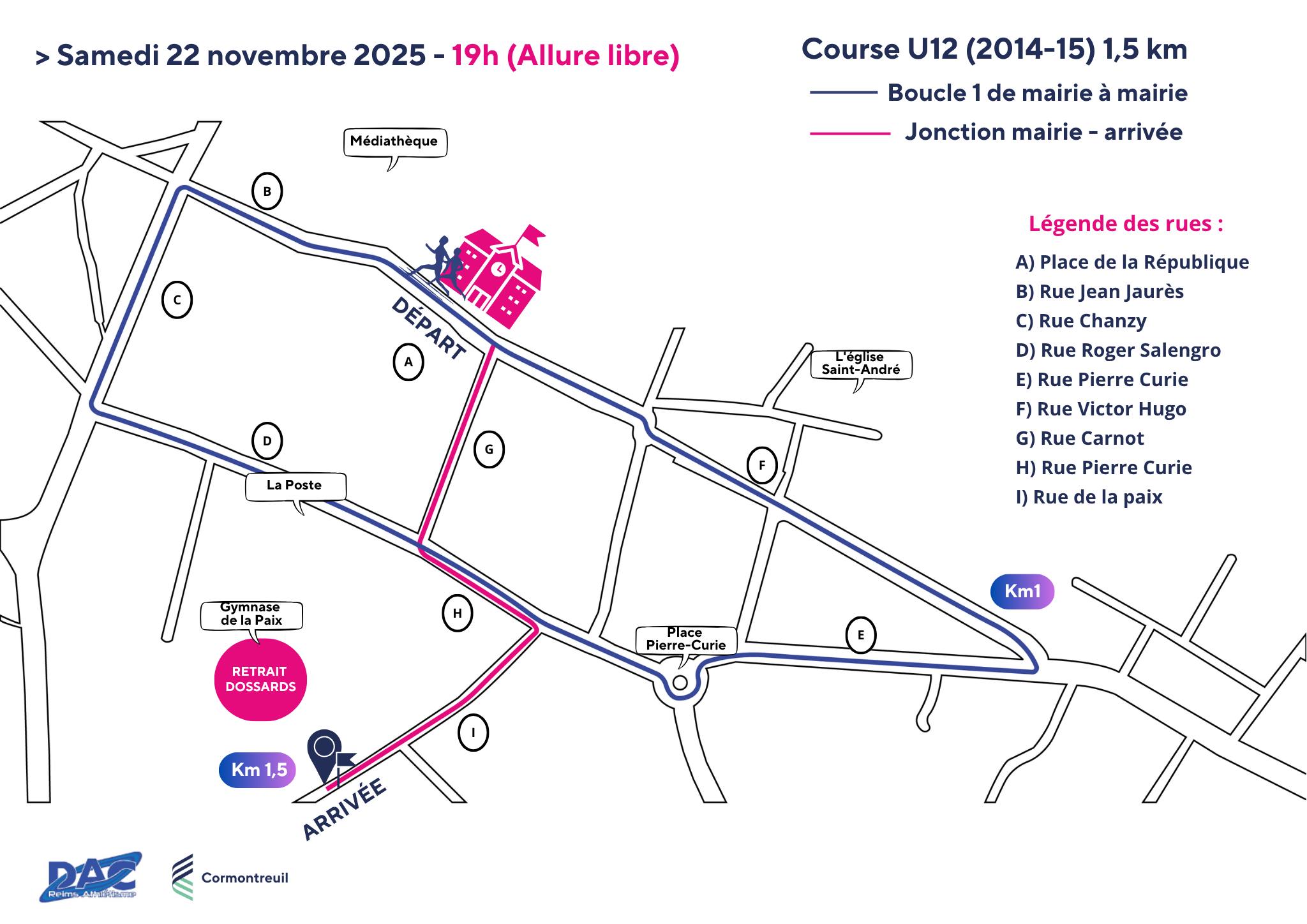 Plan de la course Corrida U12 2025