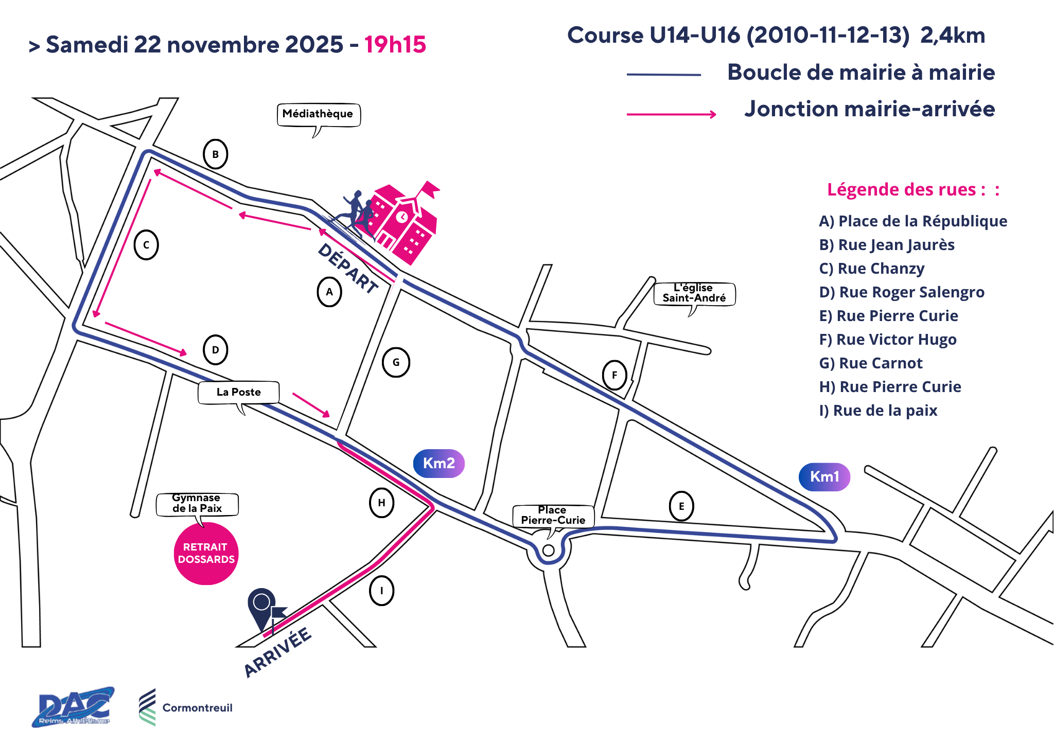Plan de la course Corrida U14U16 2025